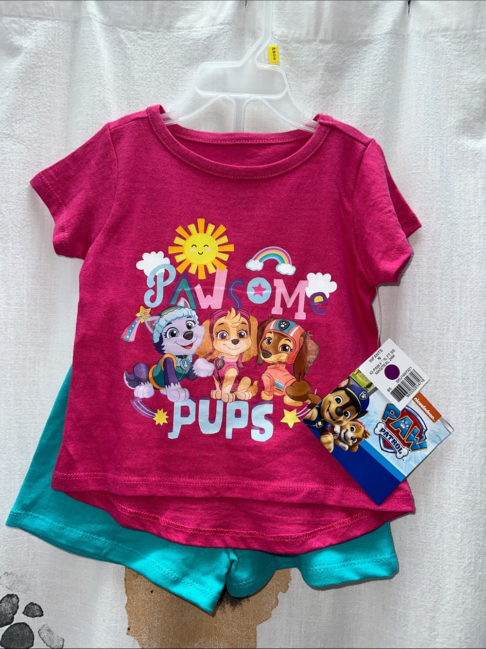 Paw Patrol Hot Pink & Teal 'Pawsome Pups' Short Sleeve Set